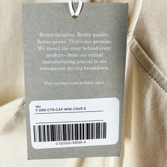Everlane The '90s Mini Dress size Small Beige - Picture 5 of 11